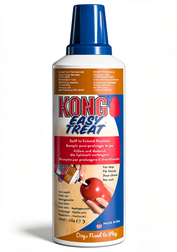 KONG Easy Treat paste being dispensed into a KONG Classic toy