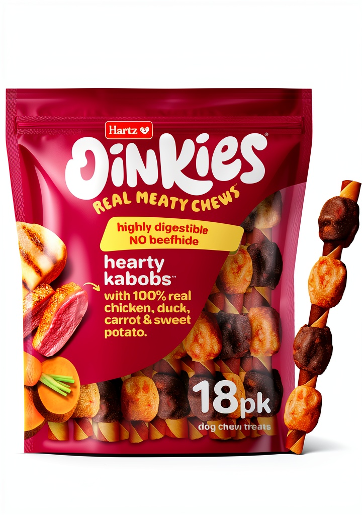 Hartz Chicken Sweet Potato dog treats package and contents