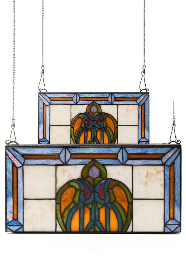 Arecyuer Stained Glass Window Hanging Ball Chain Stainless-2