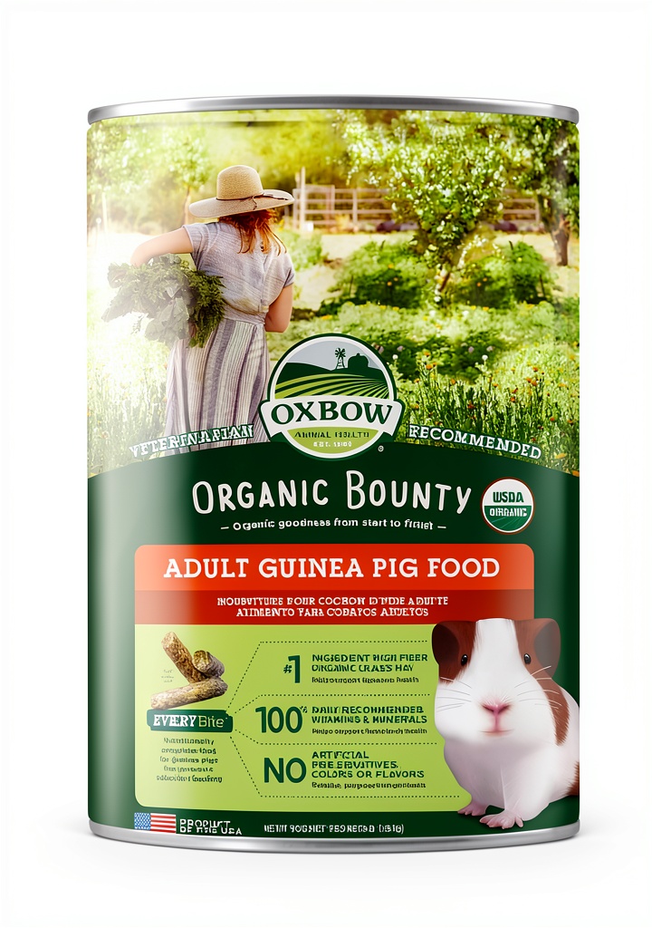 Oxbow Organic Bounty Adult Guinea Pig Food bag with pellets