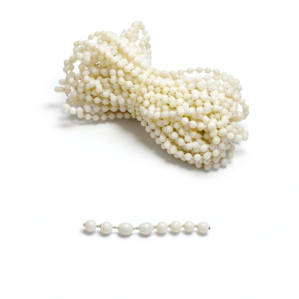 MEETOOT Bead Chain White Plastic Adjustable Window Blind-1