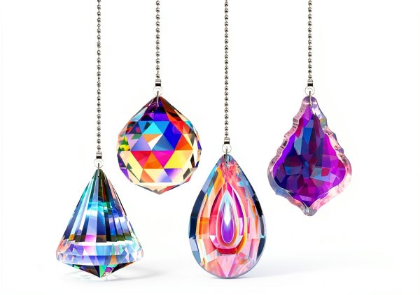 Arecyuer Stained Glass Window Hanging Ball Chain Stainless-4