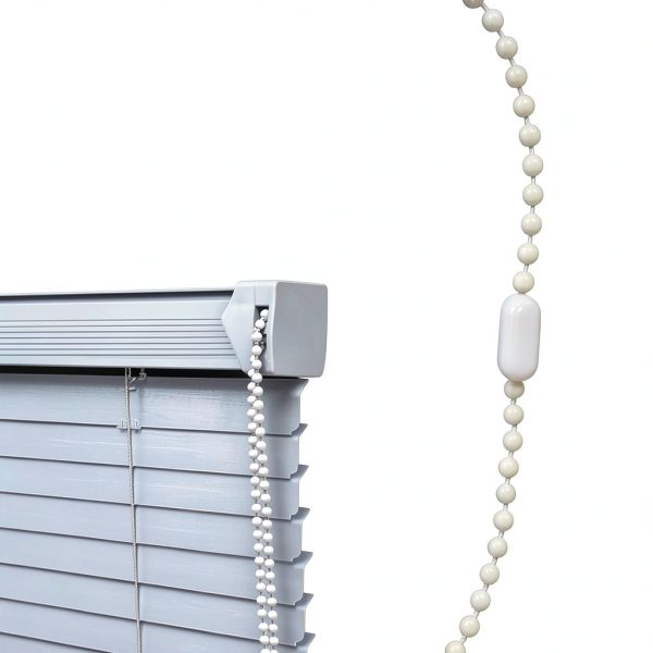 MEETOOT Bead Chain White Plastic Adjustable Window Blind-4