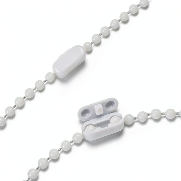 MEETOOT Bead Chain White Plastic Adjustable Window Blind-3