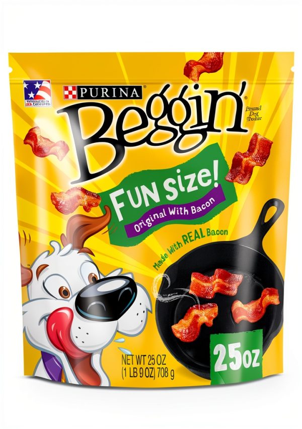 Purina Beggin Strips Bacon Dog Treats Real Meat Fun Size-0