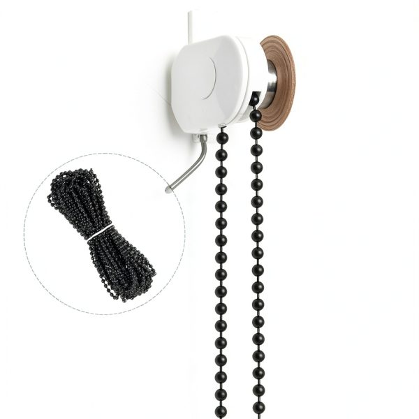 Ajcotahm Plastic Bead Chain Roller Blind Cord 10 Meter Black-3