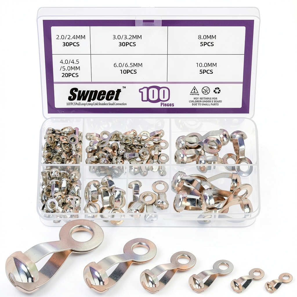Installing Swpeet stainless steel ball chain connectors on a ceiling fan pull chain in a home workshop
