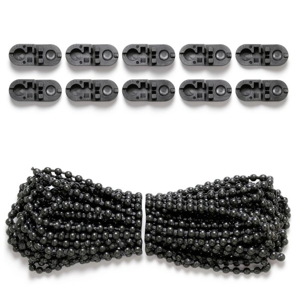 Ajcotahm Plastic Bead Chain Roller Blind Cord 10 Meter Black-0