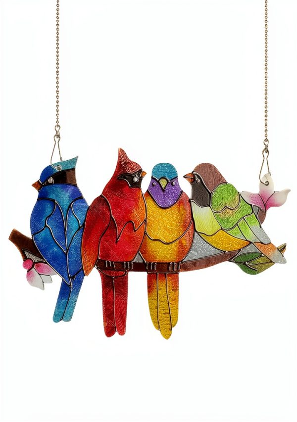 Arecyuer Stained Glass Window Hanging Ball Chain Stainless-3
