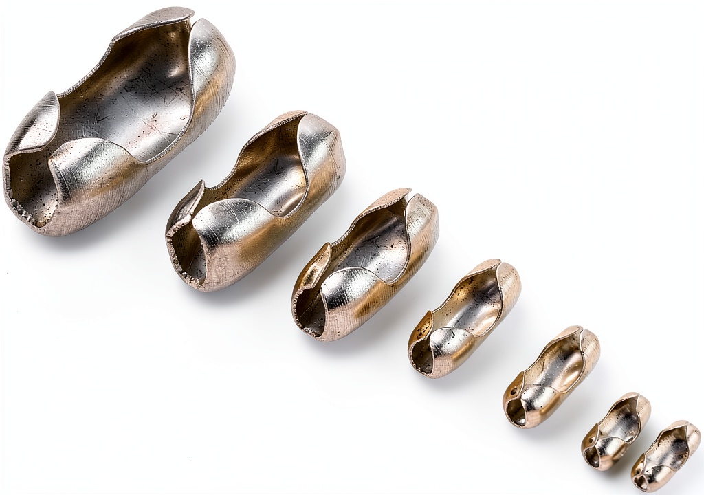 MECCANIXITY ball chain connectors in various sizes on a workbench
