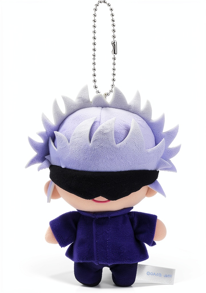 'BANDAI ball chain mascot attached to a backpack zipper'