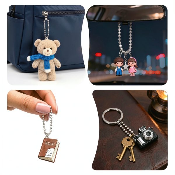 Asofelk Stainless Steel Ball Chain Keychain Connector-4
