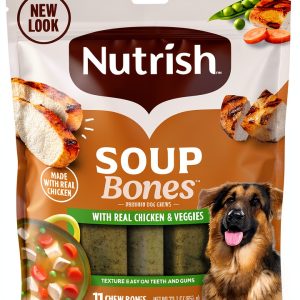Nutrish Soup Bones Dog Treats Chicken Veggies Rawhide Free-0