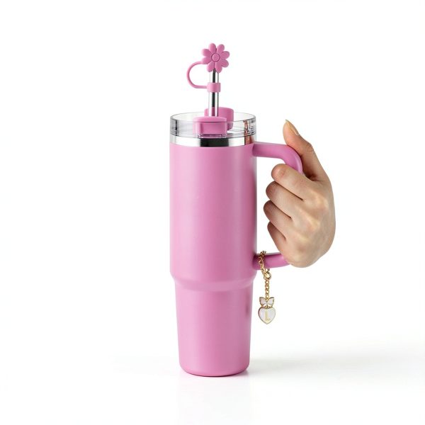 Stanley Cup Straw Cover ANLABESY Pink Silicone-6