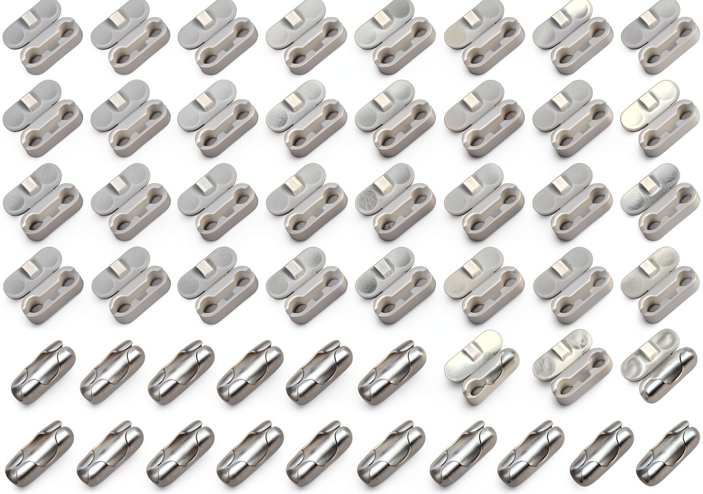 Stainless steel ball chain connectors in a package