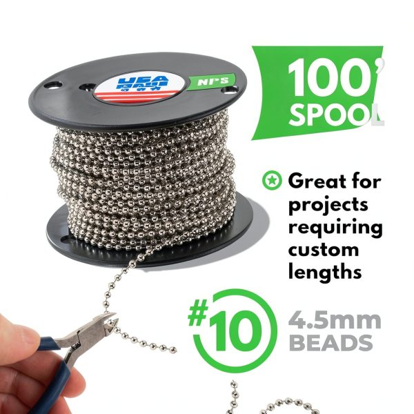 Nickel Steel Ball Chain WAXAW #10 Industrial-1