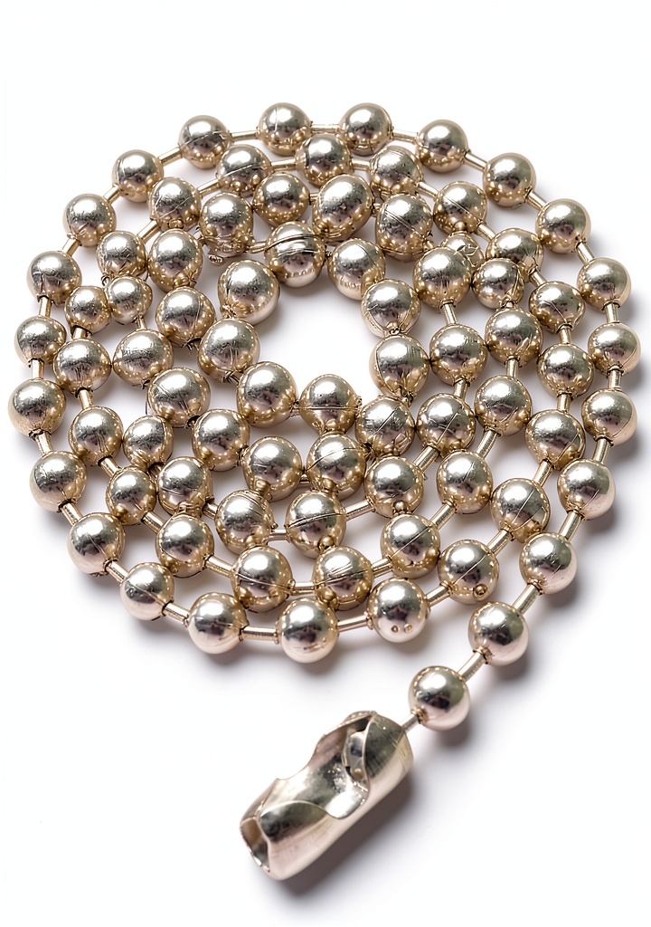 HARFINGTON ball chain worn as a necklace on a casual outfit