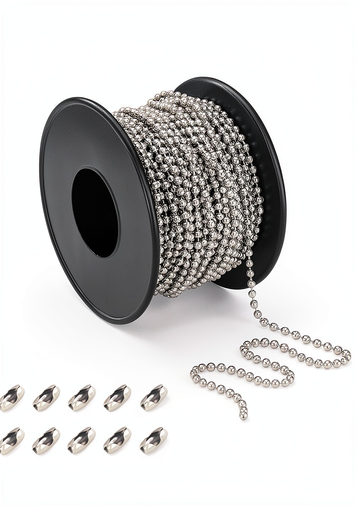 Installing stainless steel pull chain on a roller blind