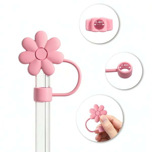 Stanley Cup Straw Cover ANLABESY Pink Silicone-1