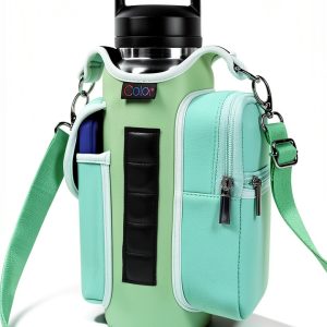 Magnetic Gym Bottle Carrier by icolor Neoprene Bag with Shoulder Strap-0