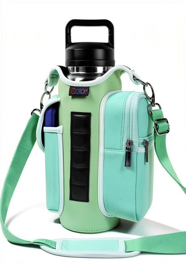 Magnetic Gym Bottle Carrier by icolor Neoprene Bag with Shoulder Strap-0