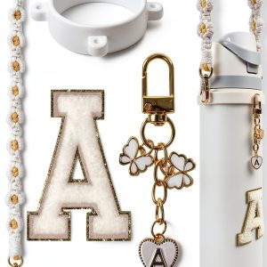 SITKOL Owala Bottle Letter Charm Set White A Style Durable Strap-0