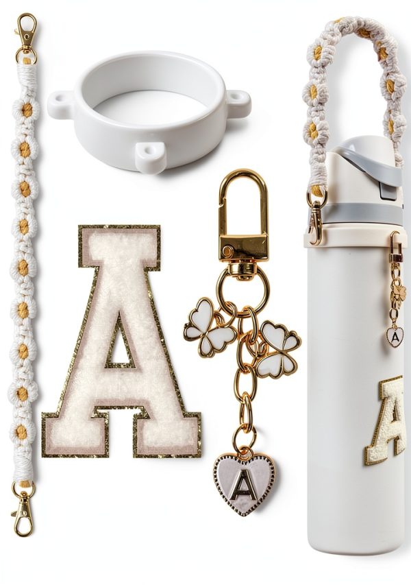 SITKOL Owala Bottle Letter Charm Set White A Style Durable Strap-0