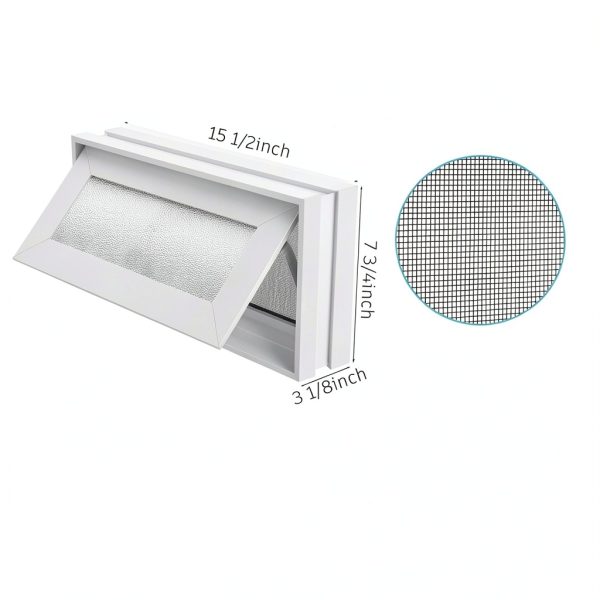 16" x 8" Small Basement Window White Vinyl Frosted Glass – CroBlissful-1
