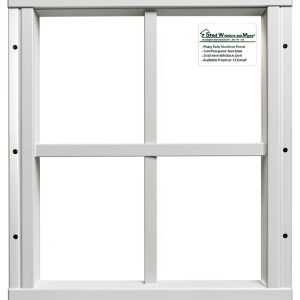 Shed Windows 12x12 White Flush Mount Window with Tempered Glass Frame-0