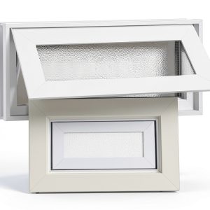 16" x 8" Small Basement Window White Vinyl Frosted Glass – CroBlissful-0
