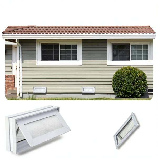 16" x 8" Small Basement Window White Vinyl Frosted Glass – CroBlissful-5