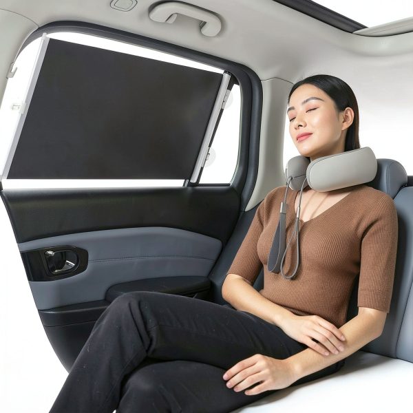 Roller Shades for Indoor Windows, Blackout Suction Cup Retractable Gray Roller Shades for Indoor Windows and Car Windshield-4
