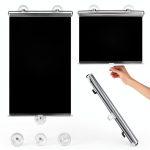 Roller Shades for Indoor Windows, Blackout Suction Cup Retractable Gray Roller Shades for Indoor Windows and Car Windshield-0