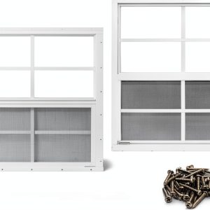 Shed Window NeatiEase 24x36 Mount Tempered Glass & Fiberglass Screen-0