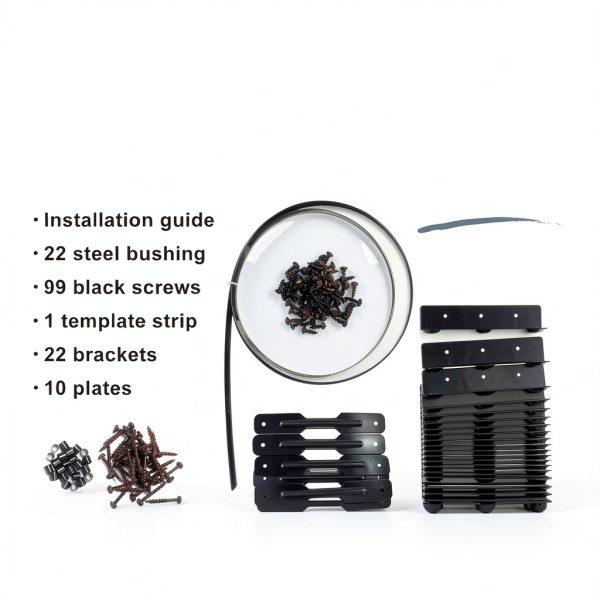 Deck Sunblind System Pylex Bracket Kit - Black Steel - 11 Boards 48"-4