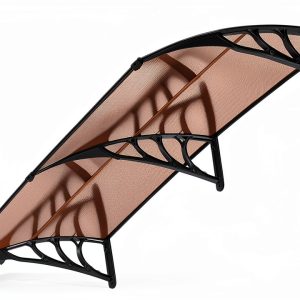 Polycarbonate Window Door Awning VIVOHOME Brown 40x80 Inch-0