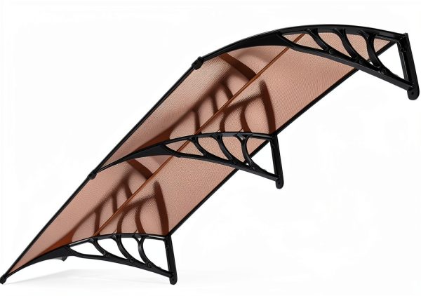 Polycarbonate Window Door Awning VIVOHOME Brown 40x80 Inch-0