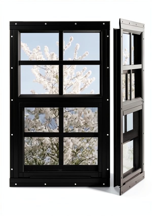 Shed Windows 2 Pack Black 12x18 Tempered Glass with Screen – NOTASA-0