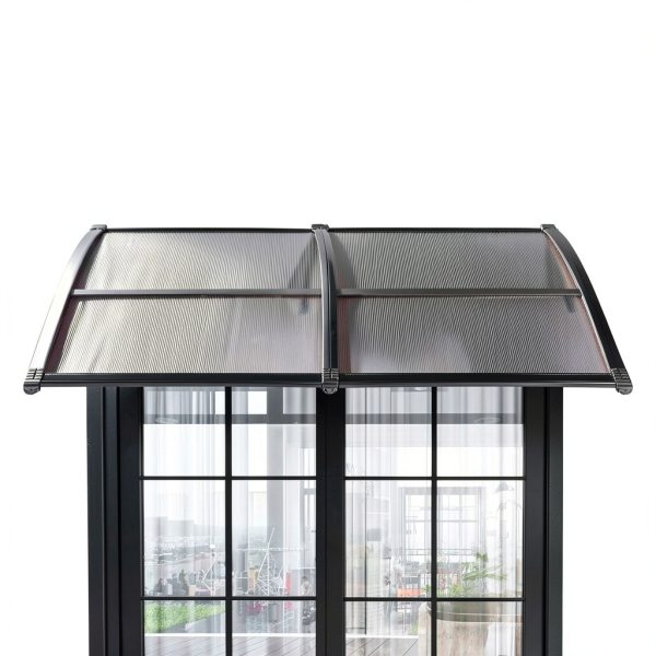 Polycarbonate Window Door Awning VIVOHOME Brown 40x80 Inch-3