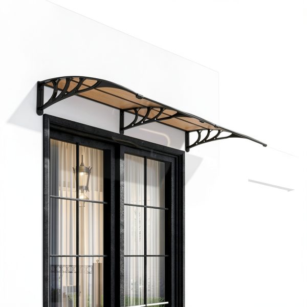 Polycarbonate Window Door Awning VIVOHOME Brown 40x80 Inch-1