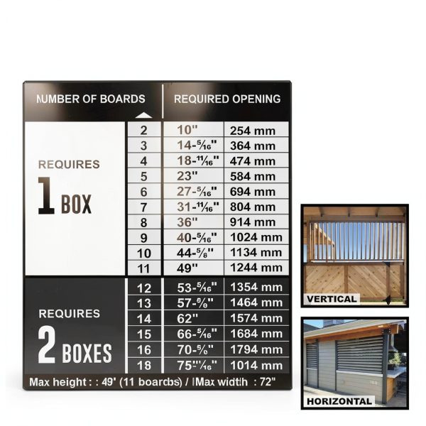 Deck Sunblind System Pylex Bracket Kit - Black Steel - 11 Boards 48"-3