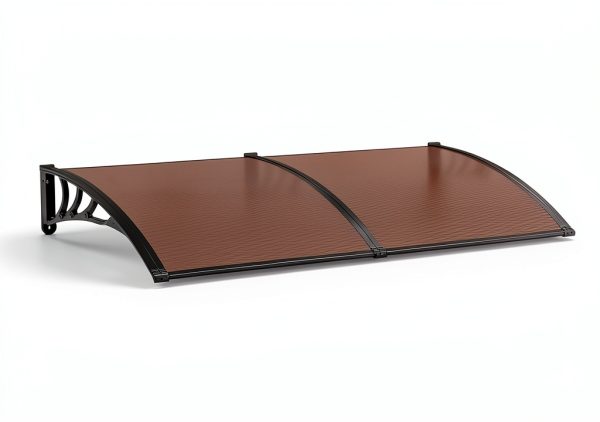 VIVOHOME Polycarbonate Window Door Awning Brown 40x80 Inch Bracket-6