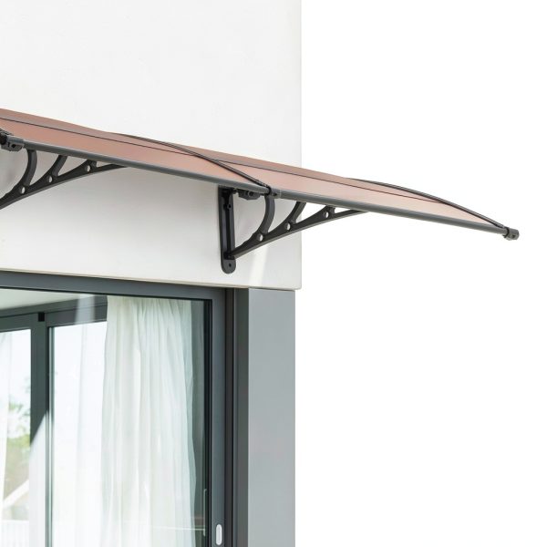 Polycarbonate Window Door Awning VIVOHOME Brown 40x80 Inch-4