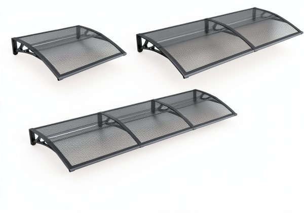 24 * 40'' Window and Door Awning Exterior, UV/Rain/Snow/Sunlight Protection Sheet, UPF 50+ Polycarbonate Overhang Canopy, House Overdoor Awnings for Door Entrance Outside/Patio/Porch/Deck-4