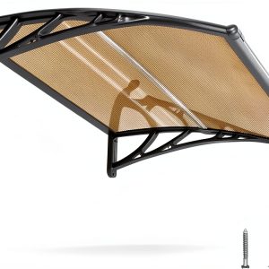 24 * 40'' Window and Door Awning Exterior, UV/Rain/Snow/Sunlight Protection Sheet, UPF 50+ Polycarbonate Overhang Canopy, House Overdoor Awnings for Door Entrance Outside/Patio/Porch/Deck-0