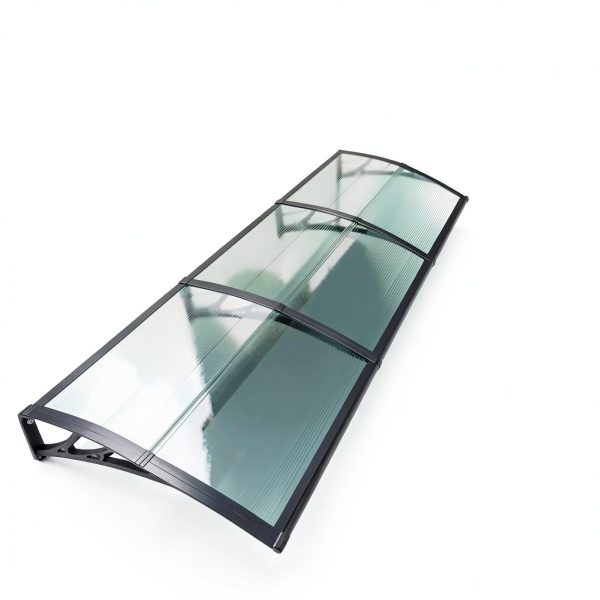 24 * 40'' Window and Door Awning Exterior, UV/Rain/Snow/Sunlight Protection Sheet, UPF 50+ Polycarbonate Overhang Canopy, House Overdoor Awnings for Door Entrance Outside/Patio/Porch/Deck-2