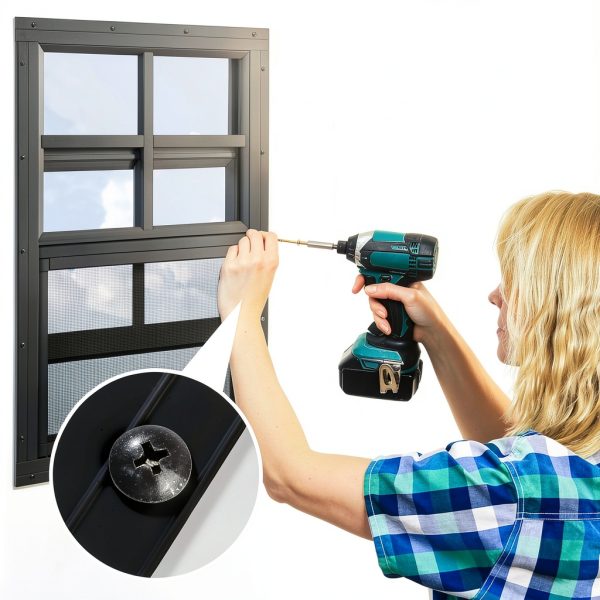 Shed Windows 2 Pack Black 12x18 Tempered Glass with Screen – NOTASA-1